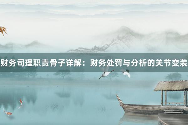 财务司理职责骨子详解：财务处罚与分析的关节变装