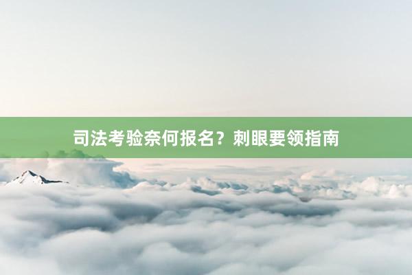 司法考验奈何报名？刺眼要领指南
